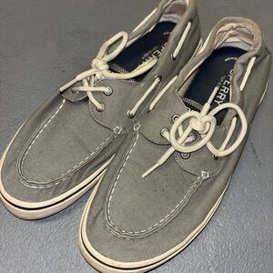 Sperry Gray Boat Shoes Classic Canvas Design